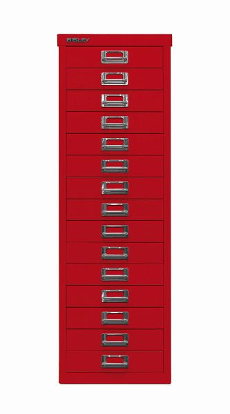 Bisley MultiDrawer™, 39-serie, A4, 15 laden, kardinaalrood, L3915670