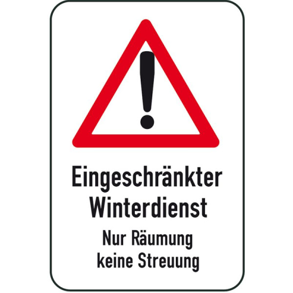 Steen HGS winterbord/verkeersbord Beperkte winterdienst - alleen opruiming geen verstrooiing, 500x750mm, 14716