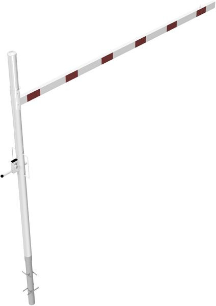Hoogtebegrenzer, draaibaar en afsluitbaar, 3500 mm voor inzetting in beton, met driehoekige blokkeerpaal Ø 89 mm, 417_351FB