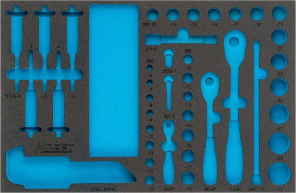 Hazet 2-componenten zacht schuim inleg, voor 163-329/100 Afmetingen / lengte: 519 mm x 342 mm Organisatiesysteem maat: 3/3 (519 x 342 mm), 163-329L