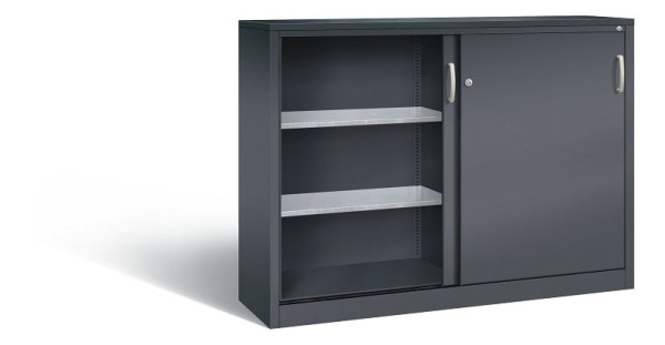C+P schuifdeurkast Acurado, H1200xB1600xD400mm, kleur: zwart-grijs, beugelgreep, 2147-09 S10019