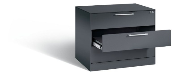C+P archiefkast Asisto, H710xB800xD600mm, kleur: zwartgrijs, beugelgreep, 146273-323 S10010