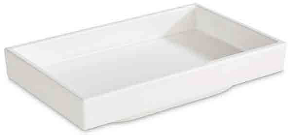 APS Bento Box -ASIA PLUS-, 15,5 x 9,5 cm, hoogte: 3 cm, melamine, binnenkant: wit, glanzend, buitenkant: wit, mat, 15477