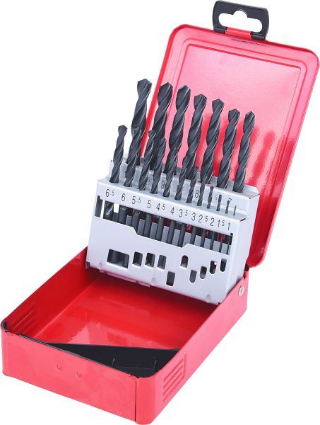 KS Tools HSS-R spiraalborenset, plaatstalen cassette, 19-delig, 1-10 mm, 330.1610