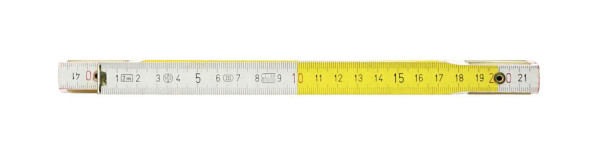 KS Tools houten duimstok, wit/geel, 2m, 300.0063