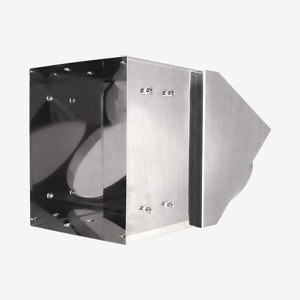 HKW stortbak met 45° hoekuitlaat, RVS Ø 250 mm, vierkant, 708275-25