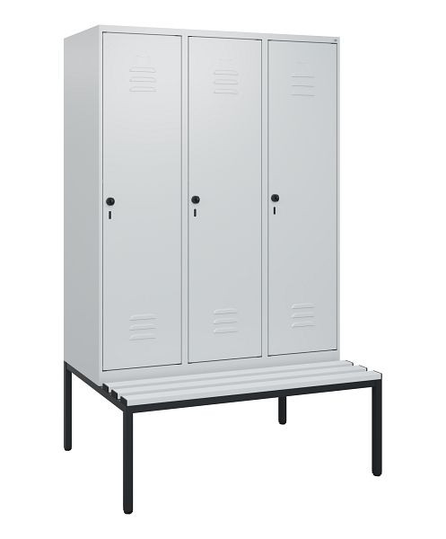 C+P luierkastje Classic PLUS, met onderbank, 3 vakken, 1950x1200x815mm, 7035/7035, draaibare sluiting, 0800505-32 S10039