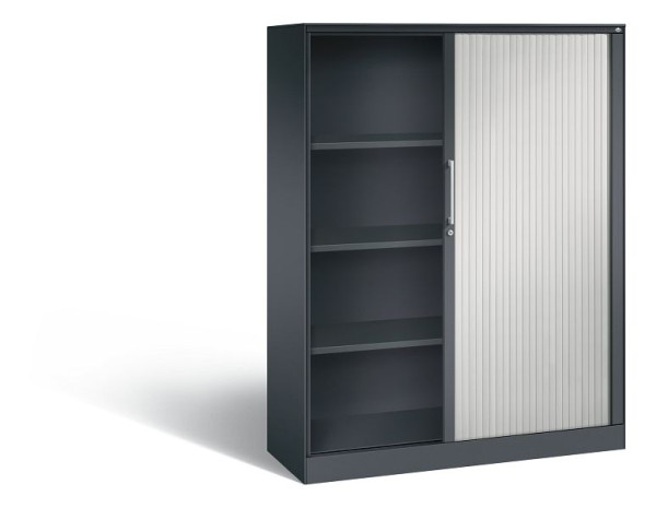 C+P rolluikkast Asisto, H1639xB1200xD435mm, kleur: zwartgrijs/lichtgrijs, beugelgreep, 4 niveaus, 143011-000 S10041