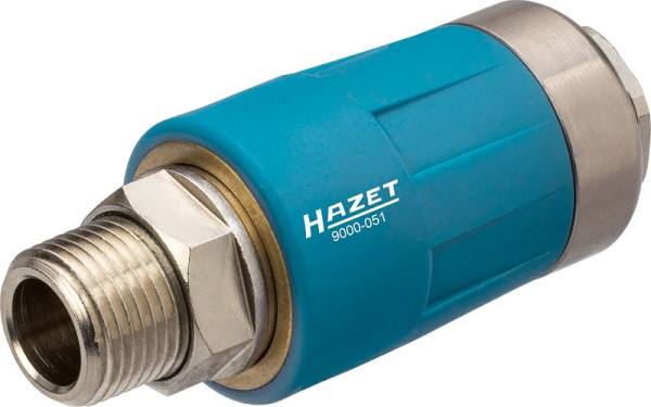 Hazet veiligheidskoppeling, geschikt voor alle luchtaansluitnippels, buitendraad (AG) 16,41 mm / 3 / 8", 9000-051