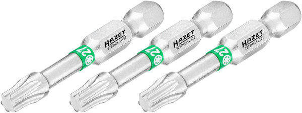 Hazet bit, massieve zeskant 6,3 (1/4 inch), binnen TORX® profiel, T27, aantal gereedschappen: 3, lange versie, sleutelmaat: T27, 2223NSLG-T27/3