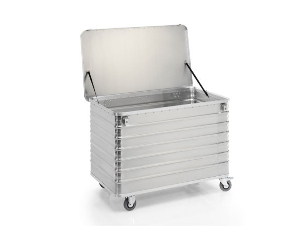 Gmöhling Transportwagen mit Deckel + Schlösser G®-TRANS D 3008 / 656 l, Aluminium, 220300848