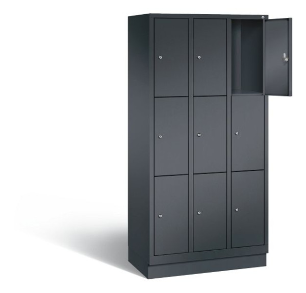 C+P lockerkast Evolo, H1800xB900xD500mm, kleur: zwart-grijs, 48020-303 S10033