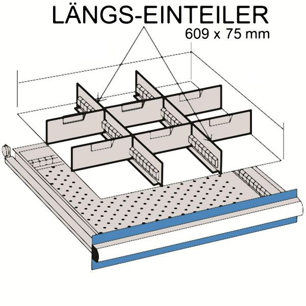 Metra Längs-Einteiler für 609 x 75mm, 10418, 4250417704183