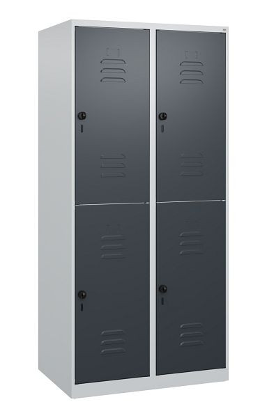 C+P Doppelstöckiger Spind Classic PLUS, 2 Abteile, 1700x800x500mm, 7035/7016, Drehriegel, 0803007-22 S10007