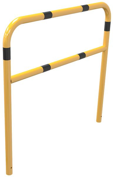 Schake buisbeugel van geel/zwarte stalen buis met dwarsbalk voor inzetting in beton, totale breedte: 1500 mm, totale hoogte: 1400 mm, 465_33BG