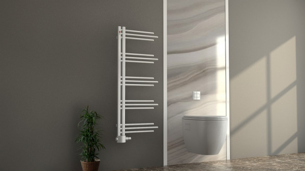 MERT designradiator NEZIFE wit, 500 x 1200 mm, aansluitafstand 50 mm, rechts/links vlak, 5-NEZIFE-50x120-WM