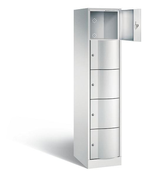 C+P lockerkast Resisto, H1950xB396xD540mm, kleur: lichtgrijs, 8570-172 S10000