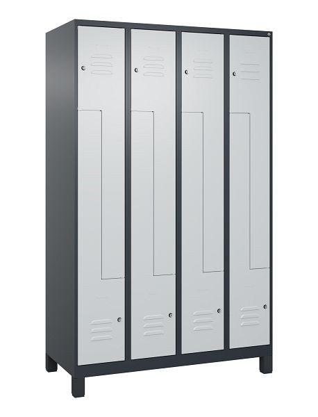C+P Z-Spind Classic PLUS, C Z-Spind, Classic PLUS, voeten, 8 vakken, 1950x1200x500mm, 7016/7035, cilindersloten, 080013-408 S10028