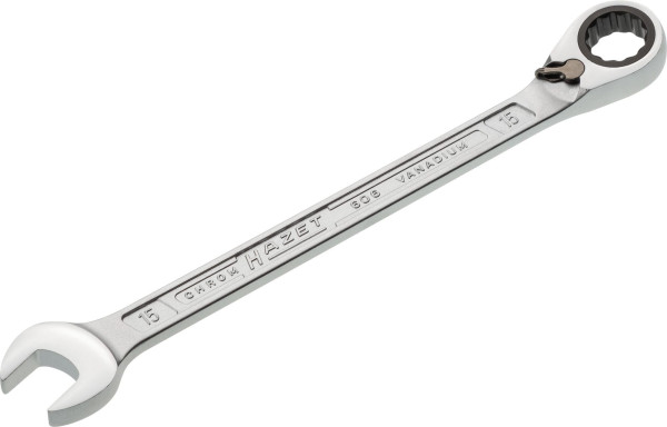 Hazet ratelcombinatiesleutel, extern dubbel zeskant tractieprofiel, 15 mm, 606-15