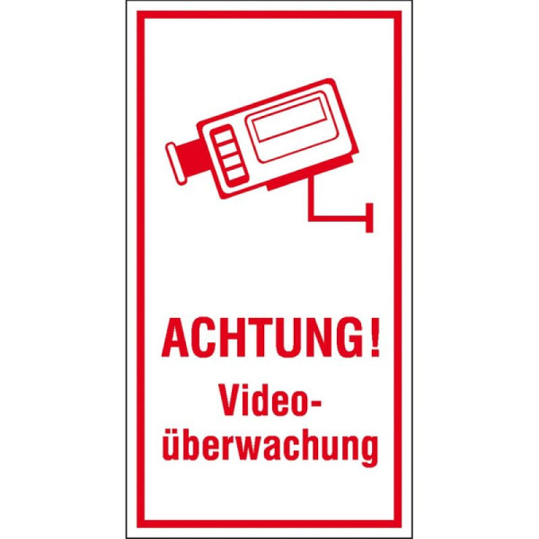 Steen HGS informatiecombinatiebord, LET OP! Videobewaking, 80 x 150 mm/film, 21.5211