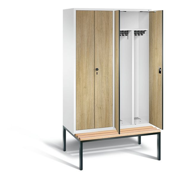 C+P zwart wit kastje Evolo, H2090xB1190xD815mm, kleur: verkeerswit / decor eiken Sereno, 48052-40 S10363