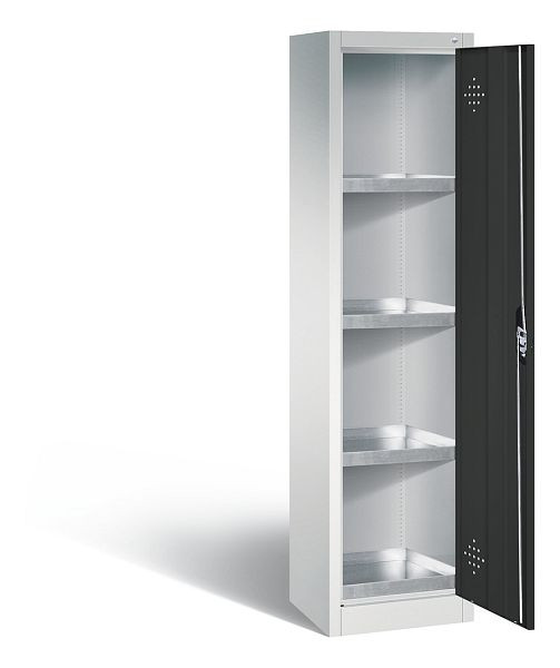 C+P klimaatkast Acurado, H1950xB502xD500mm, kleur: lichtgrijs / antracietgrijs, verzonken handgreep, 8901-315 S10173