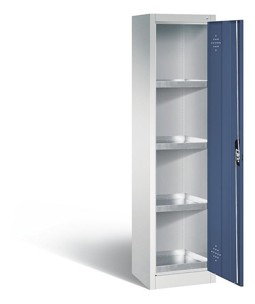 C+P klimaatkast Acurado, H1950xW502xD500mm, kleur: lichtgrijs / ver blauw, verzonken handgreep, 8901-315 S10156