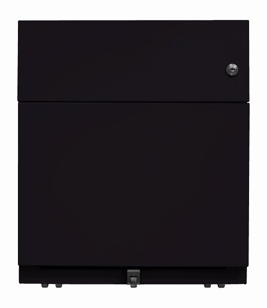 Bisley rolcontainer Note™, 1 universele lade, 1 HR lade, zwart, NWA59M7SF633