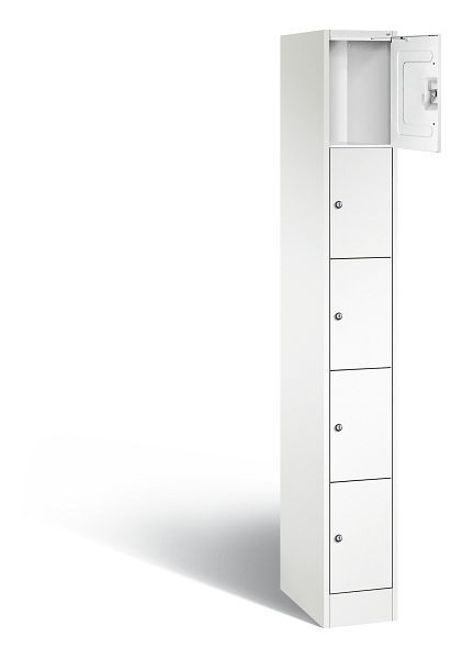 C+P lockerkast serie 8070, H1950xB240xD480mm, kleur: verkeerswit, 80700-10 S10416