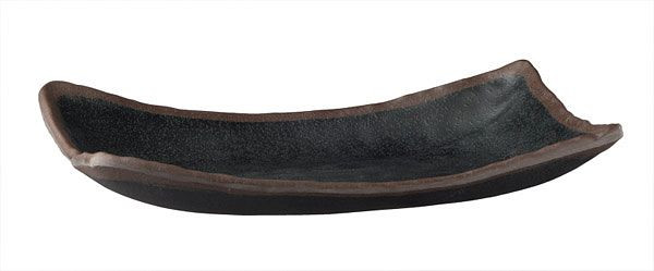 APS dienblad -MARONE-, 26,5 x 16,5 cm, hoogte: 4 cm, melamine, zwart, met bruine rand, 84106
