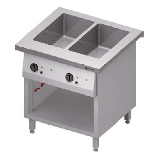 Stalgast bain-marie station "Free Flow" 2x GN1/1 wasbakken, 799x735x880 mm RVS deksel, FF08109