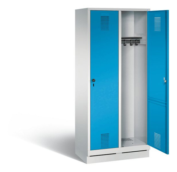 C+P garderobekast Evolo, H1800xW810xD500mm, kleur: lichtgrijs/lichtblauw, 48020-22 S10021