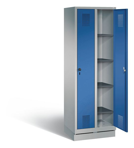 C+P washok Evolo, H1800xB610xD500mm, kleur: wit aluminium / gentiaanblauw, 48020-20B S10033