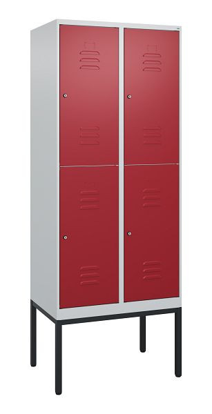 C+P dubbeldekskast Classic PLUS, frame, 2 vakken, 2120x800x500mm, 7035/3003, cilindersloten, 0803307-22 S10016