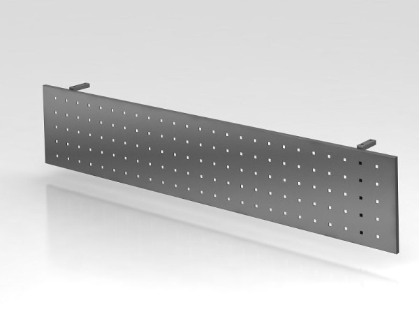 Hammerbacher scherm H=35cm 180cm grafiet, gepoedercoat, pinhole paneel in grafiet, VRSI18/G