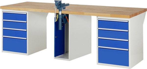 RAU werkbank serie 7000 - model 7510-0, B2500 x D900 x H890 mm, systeemonderstel B2500 x D850 x H850 mm, 03-7510A0-259B4M.11