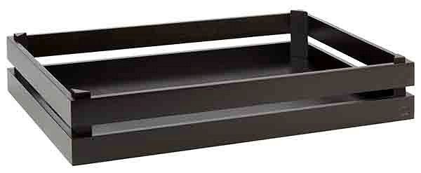 APS houten kist -SUPERBOX-, 55,5 x 35 cm, hoogte: 10,5 cm, acaciahout, zwart, geschikt voor GN 1/1, 11626