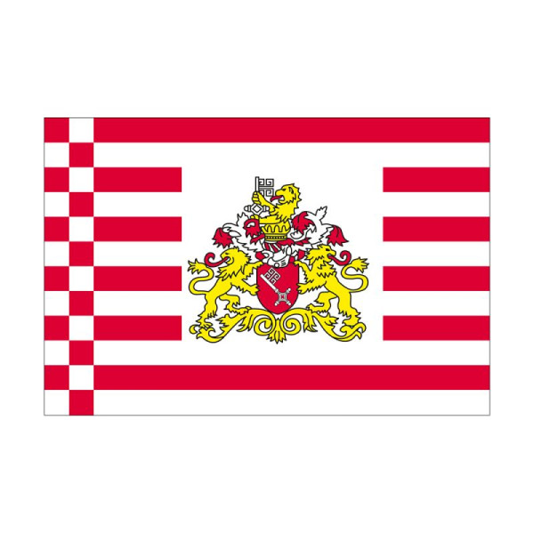 Stein HGS HGS Bremen staatsvlag (Senaat), 120 x 200 cm (liggend formaat), met touw en lus, FlagTop 160 g/m², voor vlaggenmasten 7 m, zonder ajourzoom, 26291
