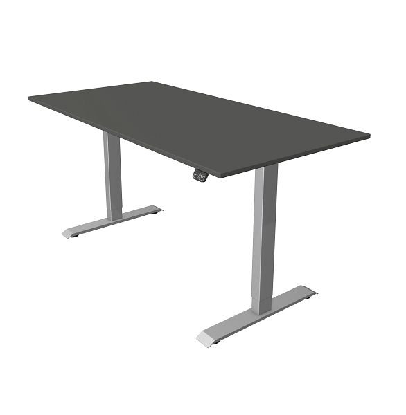 Kerkmann compacttafel B 1600 x D 800 mm, elektrisch in hoogte verstelbaar van 740-1230 mm, antraciet, 10227413