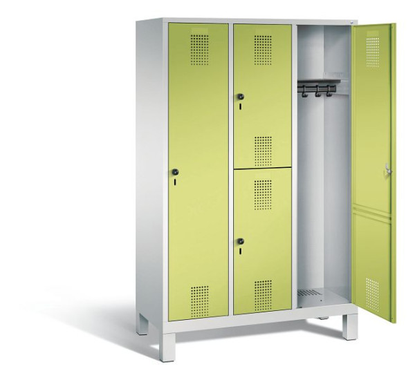 C+P cijferslot Evolo, H1850xB1200xD500mm, kleur: lichtgrijs / virid groen, 48610-32 S10026
