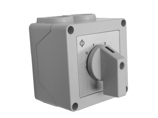 Schultze handmatige 3-traps schakelaar AP, 0-1-2-3, 230V 20A, IP42, opbouw, 1-S123