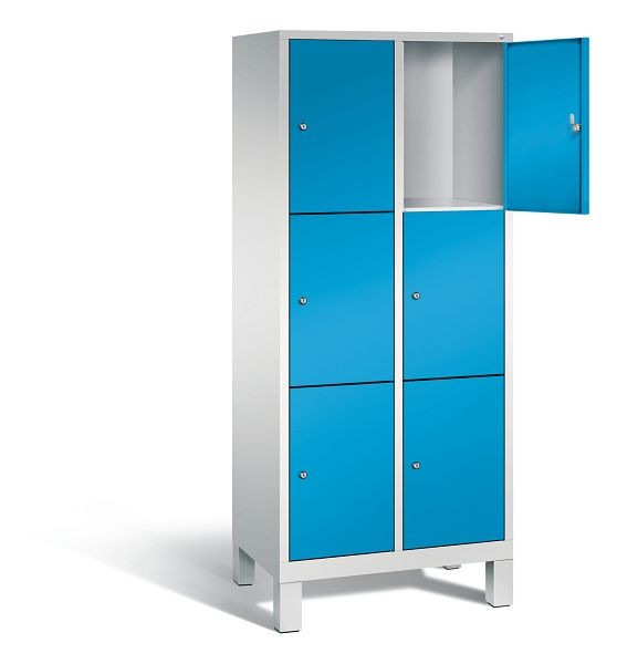 C+P lockerkast Evolo, H1850xW810xD500mm, kleur: lichtgrijs/lichtblauw, 48010-223 S10041