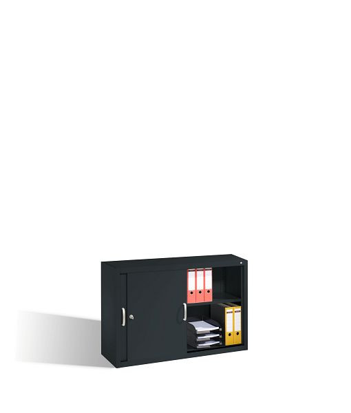 C+P bovenkast Acurado, H790xB1200xD400mm, kleur: zwart-grijs, beugelgreep, 2 niveaus, 2045-00 S10091