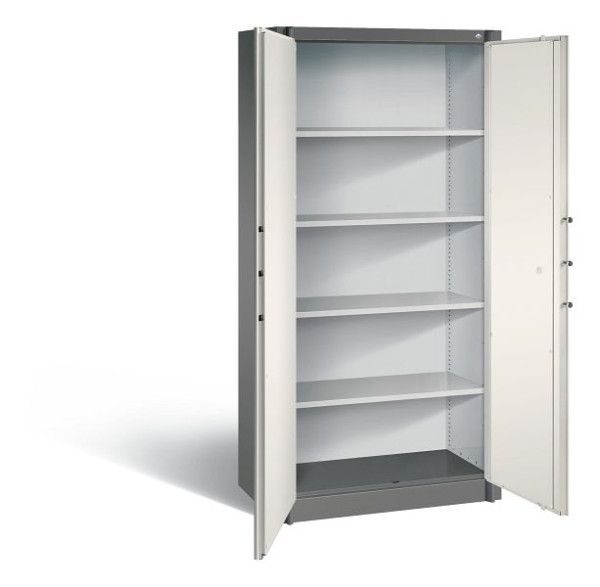 C+P brandwerende kast Certos, H1950xW930xD500mm, kleur: vulkaangrijs / parelwit, handgreep, 5 FH, 1170-00 S10314
