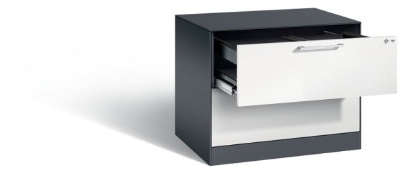 C+P hangarchiefkast Asisto, H710xB800xD600mm, kleur: zwartgrijs/lichtgrijs, beugelgreep, 146273-212 S10059