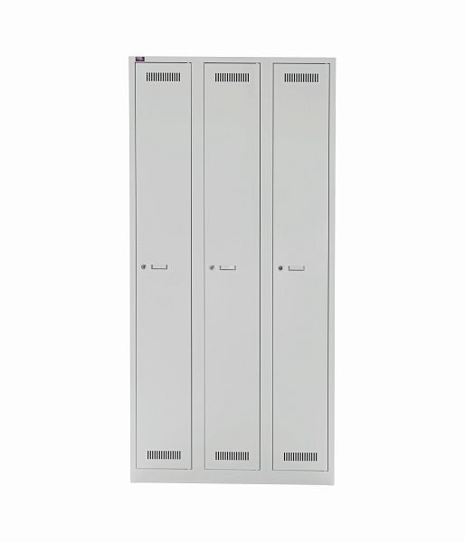Bisley LIGHT kledingkast LIGHT. 3 vakken, lichtgrijs, GL09T1245