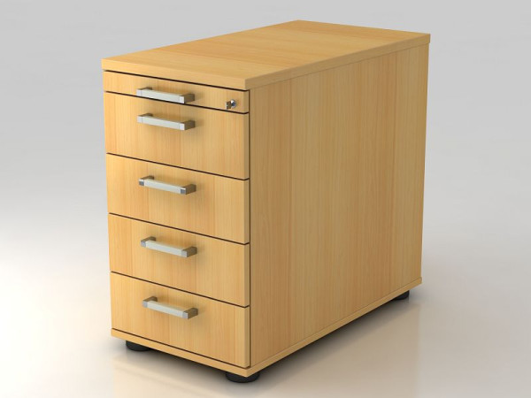 Hammerbacher stabak 80cm, 4 laden, slot chroom beuken handgreep, 42,8x72-76x80 cm, 1/3/3/3/3 HE, VSC50/6/6/CE