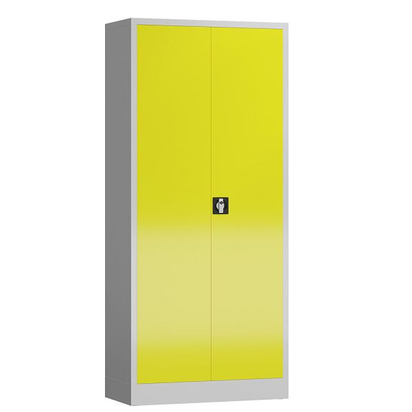 Lüllmann ClassiX draaideurkast, 1800 x 800 x 380 mm, lichtgrijs/zinkgeel, X-530336