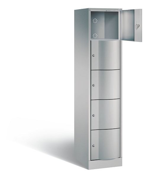 C+P lockerkast Resisto, H1950xB396xD540mm, kleur: wit aluminium, 8570-172 S10018