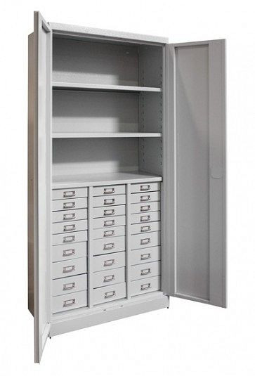 ADB ladekast SLS, totale afmetingen (B x D x H): 80 x 41 x 179 cm, romp: lichtgrijs (RAL 7035), gepoedercoat, 40648